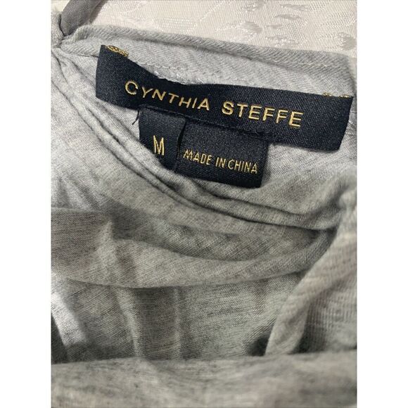 Cynthia Steffe Womens Solid Gray Chain Cowl Neck Tank Top Medium - Picture 6 of 7